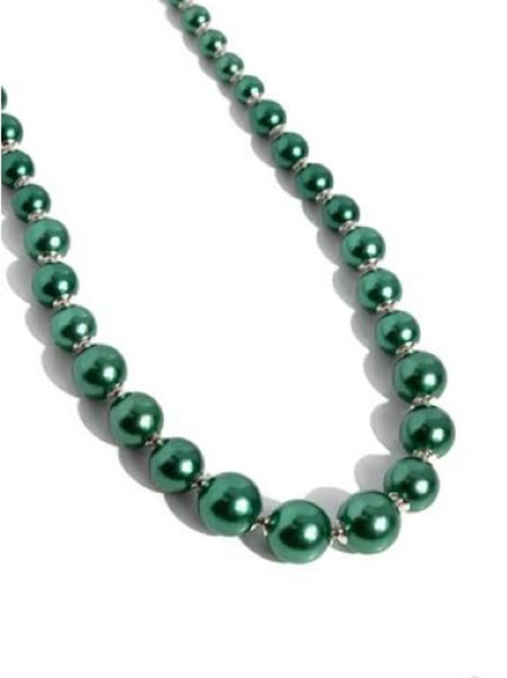 paparazzi Shiny Emerald Green Beaded Necklace